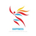 Happiness people business logo design. Human development creative icon logo sign. Positive logo symbol.