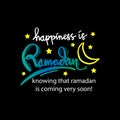 Happiness is Ramadan knowing that ramadan is coming very soon!.