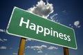 Happiness - Road Sign Royalty Free Stock Photo