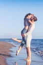 Happiness and romantic Scene of love couples partners on the Beach