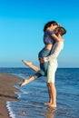 Happiness and romantic Scene of love couples partners on the Beach