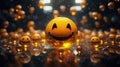 Happiness in simple things World smile day Cheerful emoticons, laughter joy smiles, good mood enjoyment fun