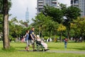 Happiness of taiwanese people in Daan Park Taipei Taiwan