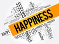 HAPPINESS word cloud collage, concept background Royalty Free Stock Photo