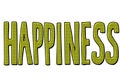 Happiness word text Royalty Free Stock Photo