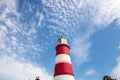 Happisburgh Lighthouse located in North Norfolk, UK on a pleasant Spring day