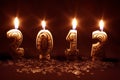 Happy 2012 - candles burning Royalty Free Stock Photo