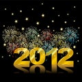 Happy 2012 over black Royalty Free Stock Photo