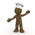 Happy 3d baker textured as chocolate cookie