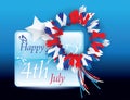 Happy 4th of July Vector greeting card very suitab