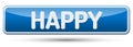 HAPPY - Abstract beautiful button with text.