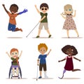 Happy and active children with disabilities Royalty Free Stock Photo