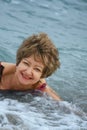 Happy active senior woman swimming Royalty Free Stock Photo