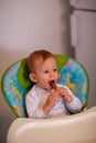 Happy adorable boy eating chocolate Royalty Free Stock Photo