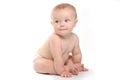 Happy Adorable Baby on a White Background Royalty Free Stock Photo