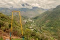 Happy Adult Caucasian Man Swinging On A Swing