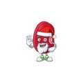 Happy adzuki beans in Santa costume mascot style