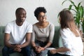 Happy African American couple at successful visit psychologist