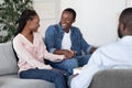 Happy african american couple visiting social worker before adoption Royalty Free Stock Photo