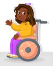 Smiling african american girl on his wheelchair