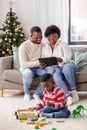 happy african american family on christmas at home Royalty Free Stock Photo