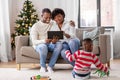 happy african american family on christmas at home Royalty Free Stock Photo