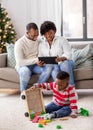 happy african american family on christmas at home Royalty Free Stock Photo