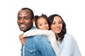 happy african american family hugging and smiling at camera Royalty Free Stock Photo