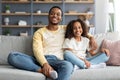 Happy african american family kid and dad spending time together Royalty Free Stock Photo