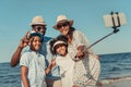 happy african american family taking selfie with smartphone Royalty Free Stock Photo