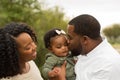 Happy African American family with their baby. Royalty Free Stock Photo