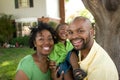 Happy African American family with their baby. Royalty Free Stock Photo