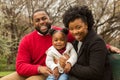 Happy African American family with their baby. Royalty Free Stock Photo