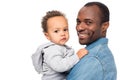 happy african american father and little son looking at camera Royalty Free Stock Photo