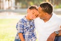 Happy African American Father and Mixed Race Son Playing At The Park Royalty Free Stock Photo
