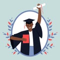 Happy African American graduate from an educational institution Royalty Free Stock Photo