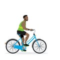 Happy african american male bicyclist