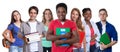 Happy african american male student with group of students Royalty Free Stock Photo