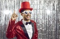 Happy African American man in disco jacket Royalty Free Stock Photo