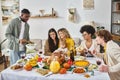 happy african american man serving meal Royalty Free Stock Photo