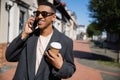 happy african american man in sunglasses Royalty Free Stock Photo