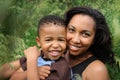 Happy African American Mother and Child