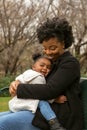 Happy African American mother and her daugher. Royalty Free Stock Photo