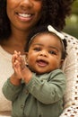 Happy African American mother and her daugher. Royalty Free Stock Photo