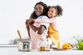 happy african american mother piggybacking daughter Royalty Free Stock Photo