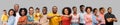 Happy african american people over grey background