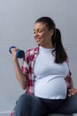 happy african american pregnant woman Royalty Free Stock Photo