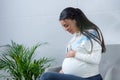 happy african american pregnant woman Royalty Free Stock Photo