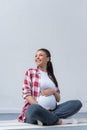 happy african american pregnant woman Royalty Free Stock Photo