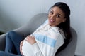 happy african american pregnant woman Royalty Free Stock Photo